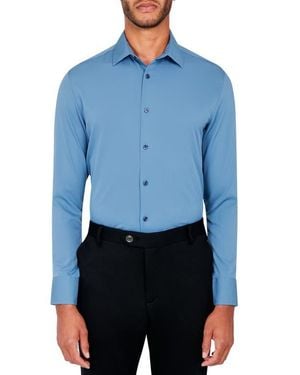 Brooklyn Brigade Slim Fit Solid Performance Dress Shirt - Blue