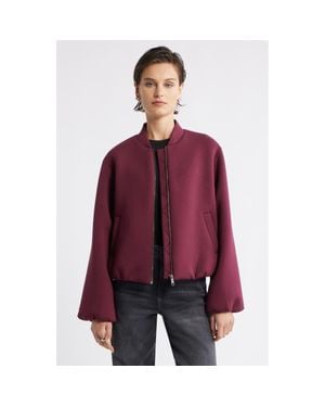 Nordstrom Scuba Knit Bomber Jacket - Purple