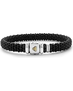 Lagos Caviar Pavé Diamond Station Bracelet - Black