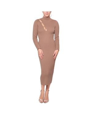Rachel Roy Clarke Mock Neck Sweater Midi Dress - Multicolor