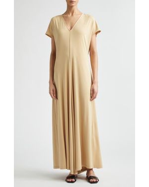 TOTEME V-Neck Jersey Maxi Dress - Natural