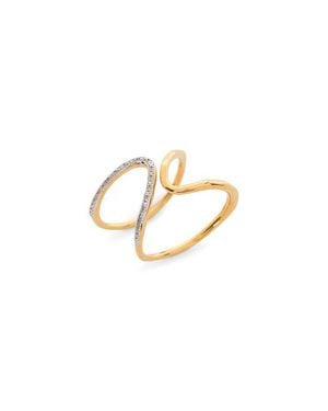 Monica Vinader Riva Diamond Open Wrap Ring - White