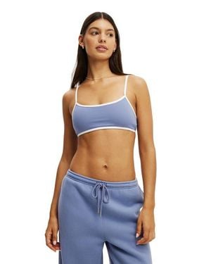 Cotton On Active Ultra Soft Double Strap Back Crop - Blue