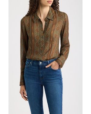 PAIGE Desano Paisley Button-Up Shirt - Blue