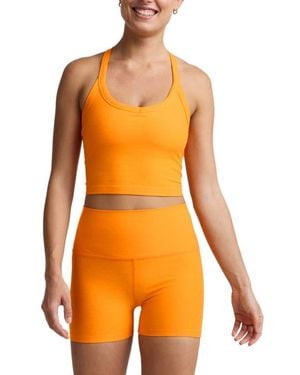 Beyond Yoga Space Dye On The Up Crop Tank - Orange