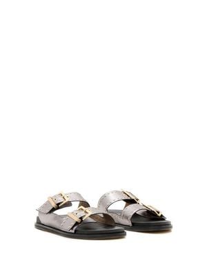 AllSaints Magda Two Strap Stud Sandal - Metallic