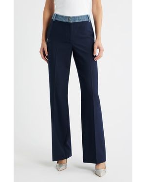 Kobi Halperin Poe Denim Contrast Pants - Blue