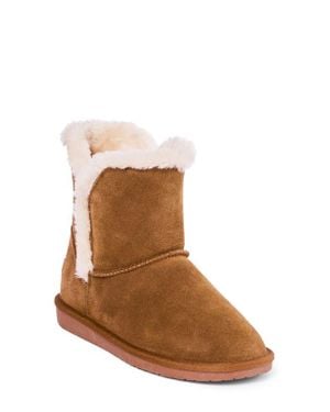 Minnetonka Milltown Water Resistant Faux Fur Bootie - Brown