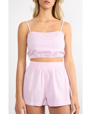 Viens Avec Moi Everyday Stripe Cotton Mini Top - Purple
