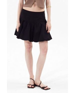 DELUC Parga Cotton Bubble Miniskirt - Black