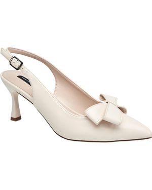 French Connection Brinton Oversized Bow Kitten Heel - White