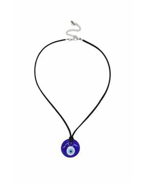 Velvet Luna Suede Cord Evil Eye Necklace - Blue