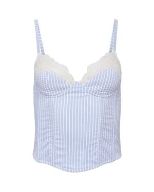 Fleur du Mal Hampton Poplin Bustier - Blue