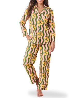 Printfresh Long Sleeve Organic Cotton Pajamas Set - Yellow