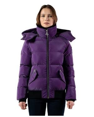 Woodpecker Woody Bomber Quilted Coat - Purple