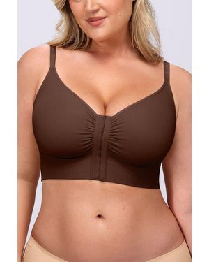 Shapellx Back Smoothing Wireless Front Closure Bra - Black