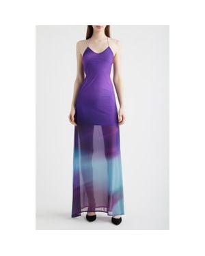 Feners Balita Mesh Maxi Dress - Purple