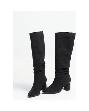 Prologue Shoes Vianella Block Heel Knee High Boot - Black