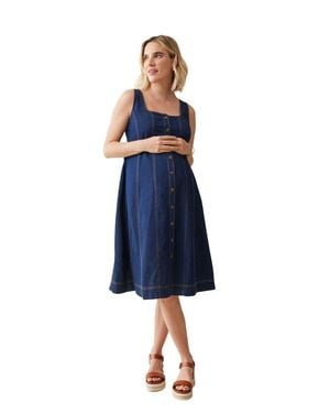 Ingrid & Isabel The Thursday Denim Maternity Midi Dress - Blue