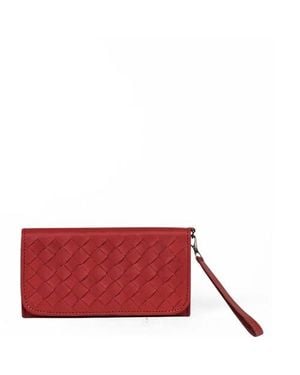 Deux Mains Woven Wristlet Wallet - Red