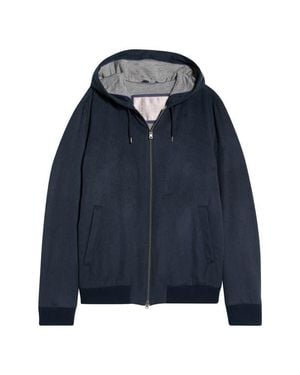 Herno Mèlange Zip Hoodie - Blue