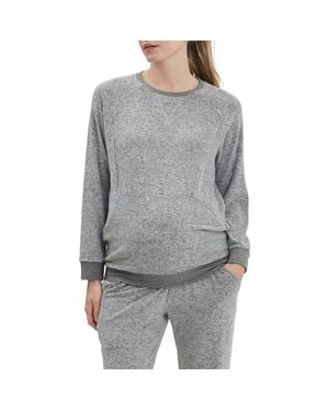Nom Maternity Heart On My Sleeve Maternity/Nursing Sweatshirt - Gray