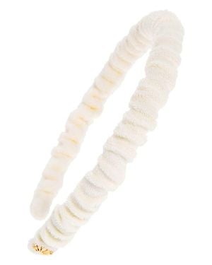Lele Sadoughi Jessie Slim Terry Cloth Headband - White