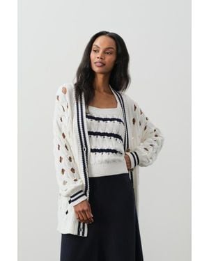 NAKEDCASHMERE Mirra Oversized Cable Knit Cardigan - Gray