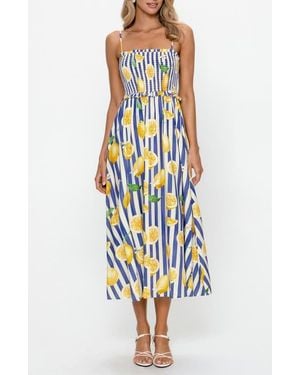 PS By Cupshe Smocked Sleeveless Midi Dress - White