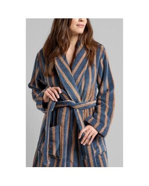 Parachute Stripe Terry Cloth Robe - Blue