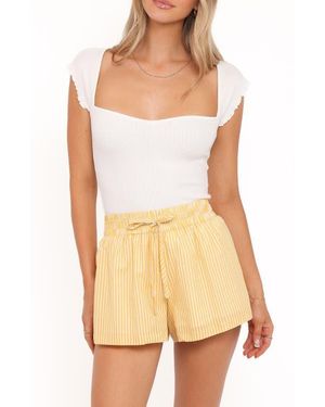 Petal & Pup Maura Rib Sweetheart Neck Top - White