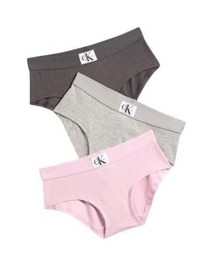 Calvin Klein Kids' 3-Pack Monologo Hipsters - Pink
