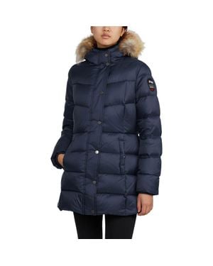 Pajar Roxy Quilted Puffer With Detachable Faux Fur Trim - Blue