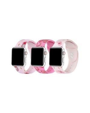 The Posh Tech Assorted 3-Pack Printed Silicone Apple Watch Watchbands - Multicolor
