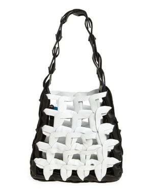 SC103 Links Leather Shoulder Bag - White