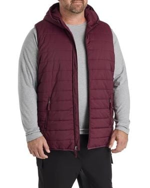 Society of One by DXL Big & Tall Hooded Puffer Vest - Purple