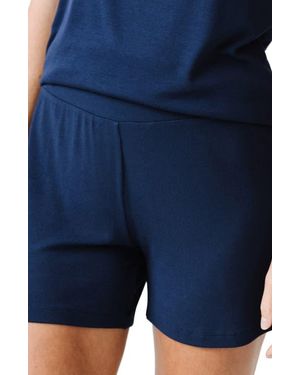 Cozy Earth Rib Sleep Shorts - Blue