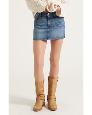 PacSun Bella Mid Rise Denim Miniskirt - Blue