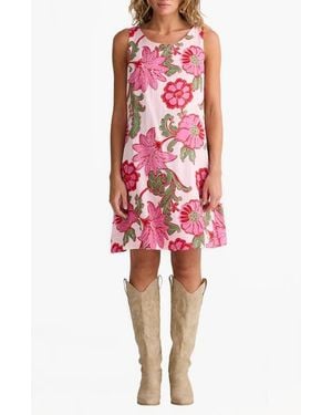 Talisman the Label Zephyr Floral Shift Dress - Red