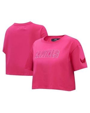 Pro Standard Washington Capitals Triple Cropped Boxy T-Shirt - Pink