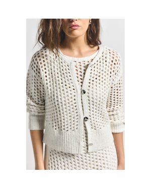 10 Crosby Derek Lam Syvie Sequin Crochet Cardigan - Gray