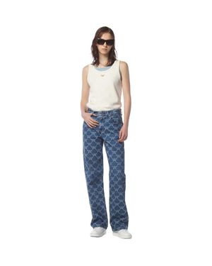 MCM Lauretos Monogram Denim Jeans - Blue