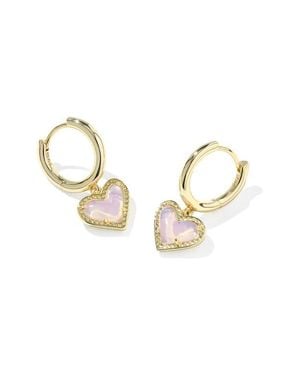 Kendra Scott Ari Heart Huggie Hoop Earrings - Metallic