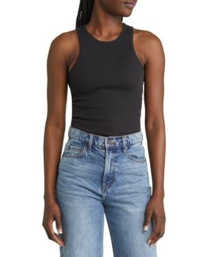 Rag & Bone The Essential Rib Organic Pima Cotton Blend Tank - Blue