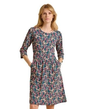 Brakeburn Freya 3/Sleeve Round Neck Dress - Blue