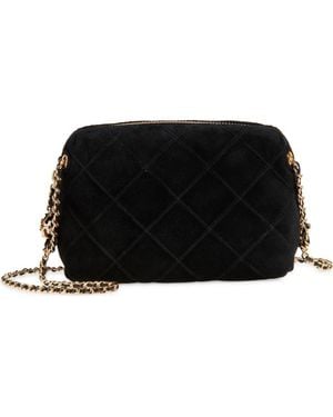 Tory Burch Fleming Soft Suede Crossbody Bag - Black