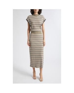Ramy Brook Natalie Stripe Drop Waist Dress - Multicolor