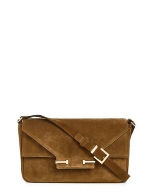 Tom Ford Small Suede Shoulder Bag - Metallic
