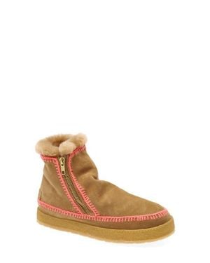 Laidbacklondon Setsu Genuine Shearling Lined Ankle Boot - Brown