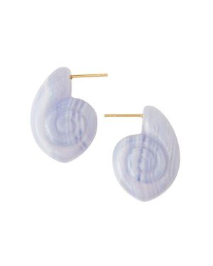 Pdpaola Agate Shell Earrings - Blue